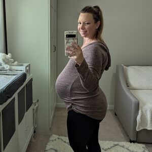 Maternity casual hooded top